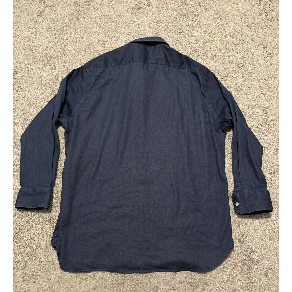 Hickey Freeman Shirt Mens 34/35‎ 17-17.5 Blue Long Sleeve